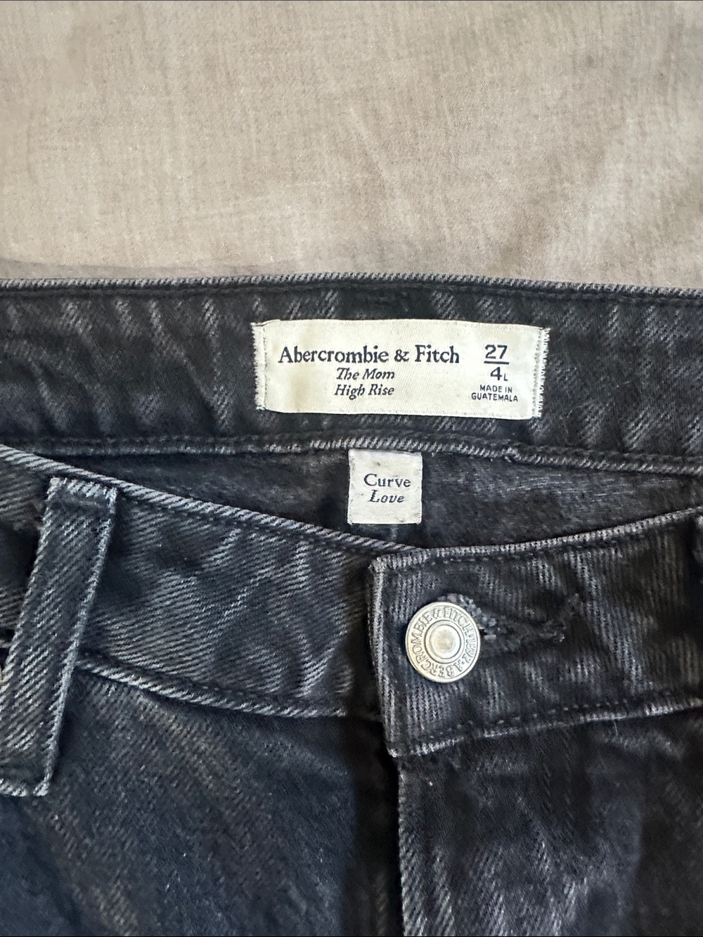 Abercrombie & Fitch Women's Washed Black Straight-Leg Mom Jeans - Picture 4 of 4